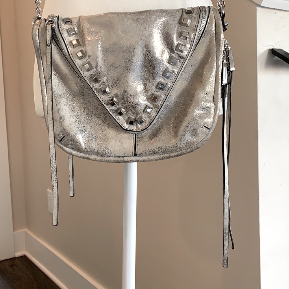 NWT - She + Lo Silver Studded Crossbody Bag